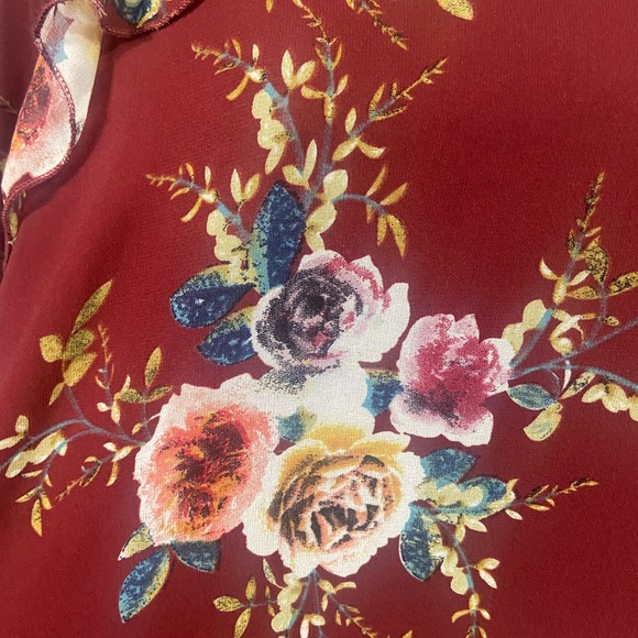 Dress boho floral chiffon dress bell sleeves fashion style - Picture 5 of 13